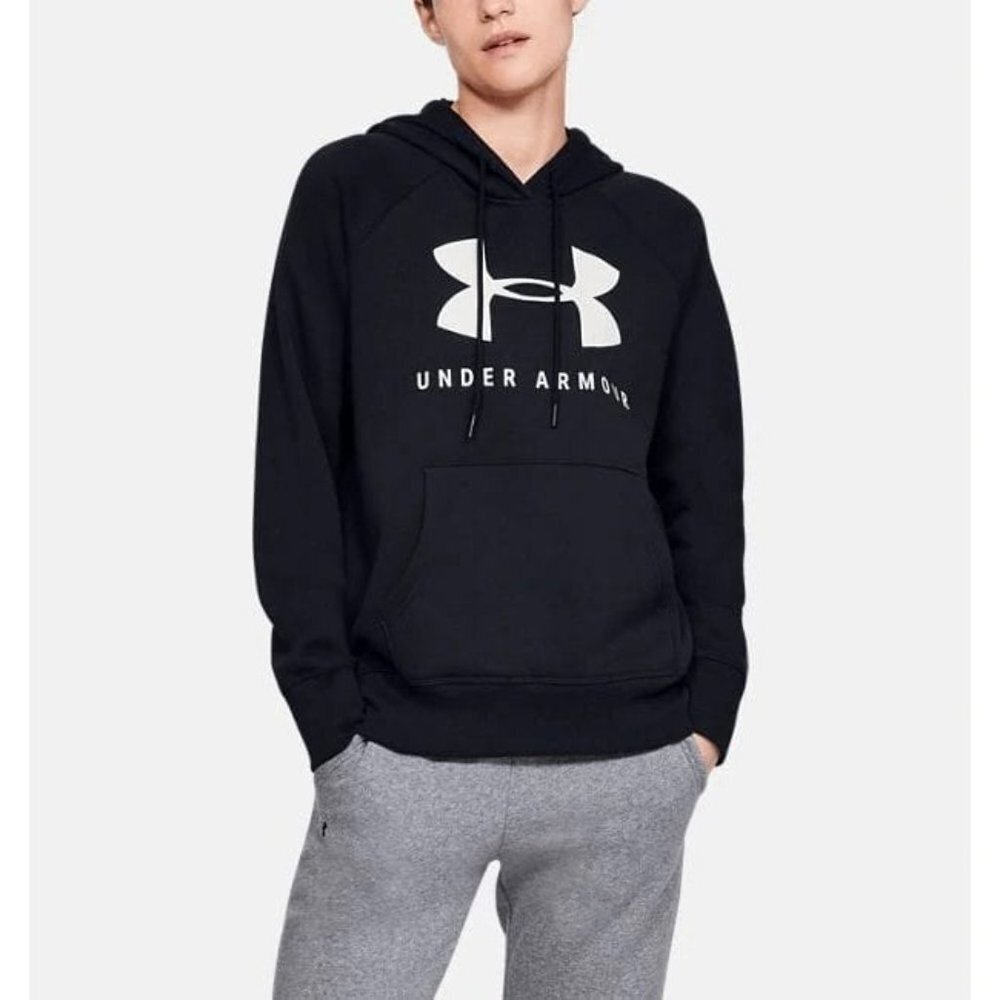 UNDER ARMOUR WOMEN'S RIVAL FLEECE‎ LOGO PULL OVER HOODIE SM NEW WITH TAG - Picture 2 of 11